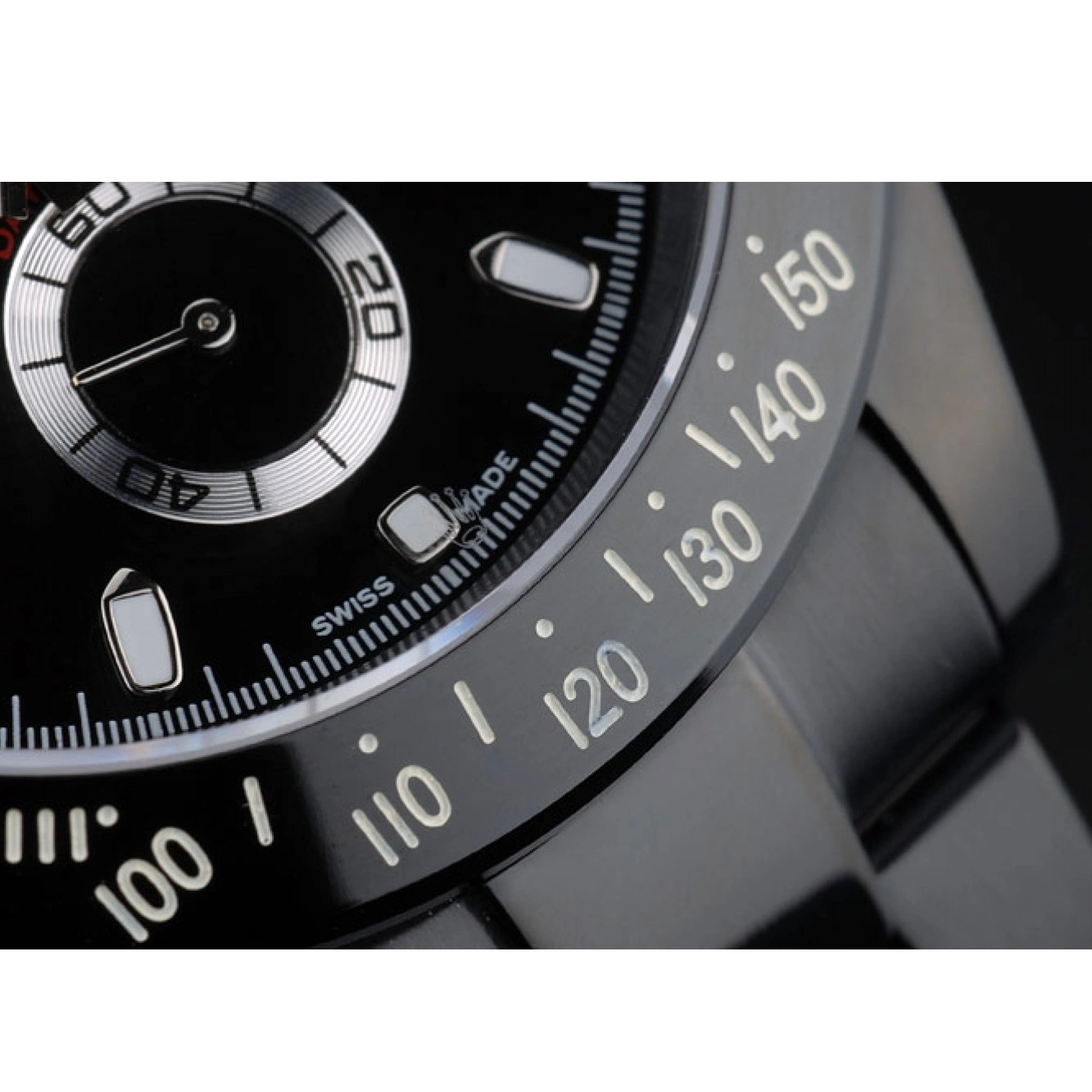 Best AAA Replica Sites Stainless Black Strap Dial Rolex 80247 Black Tachymeter Steel Plated Daytona Ion Black 0802